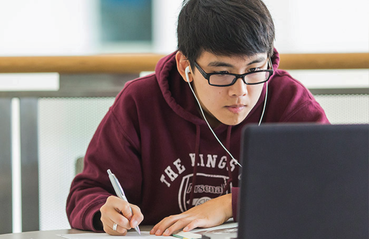 image of student studying