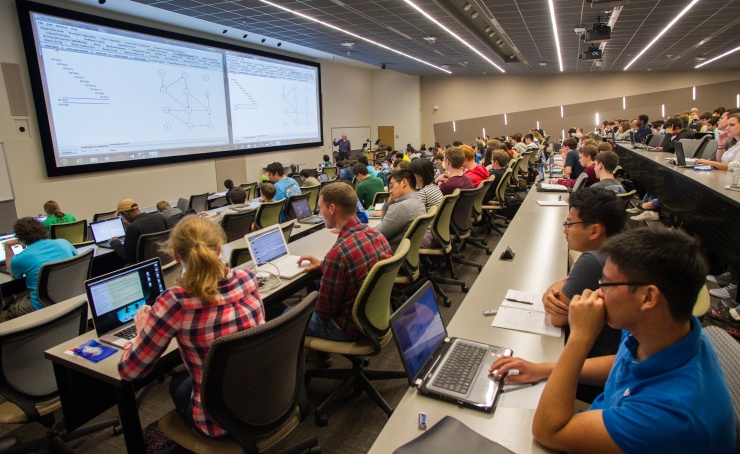 students gathered in classroom