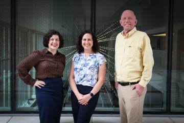 Interdisciplinary faculty co-directors of the Astrobio Minor (from left): Jennifer Glass, Frances Rivera-Hernández, Nicholas Hud